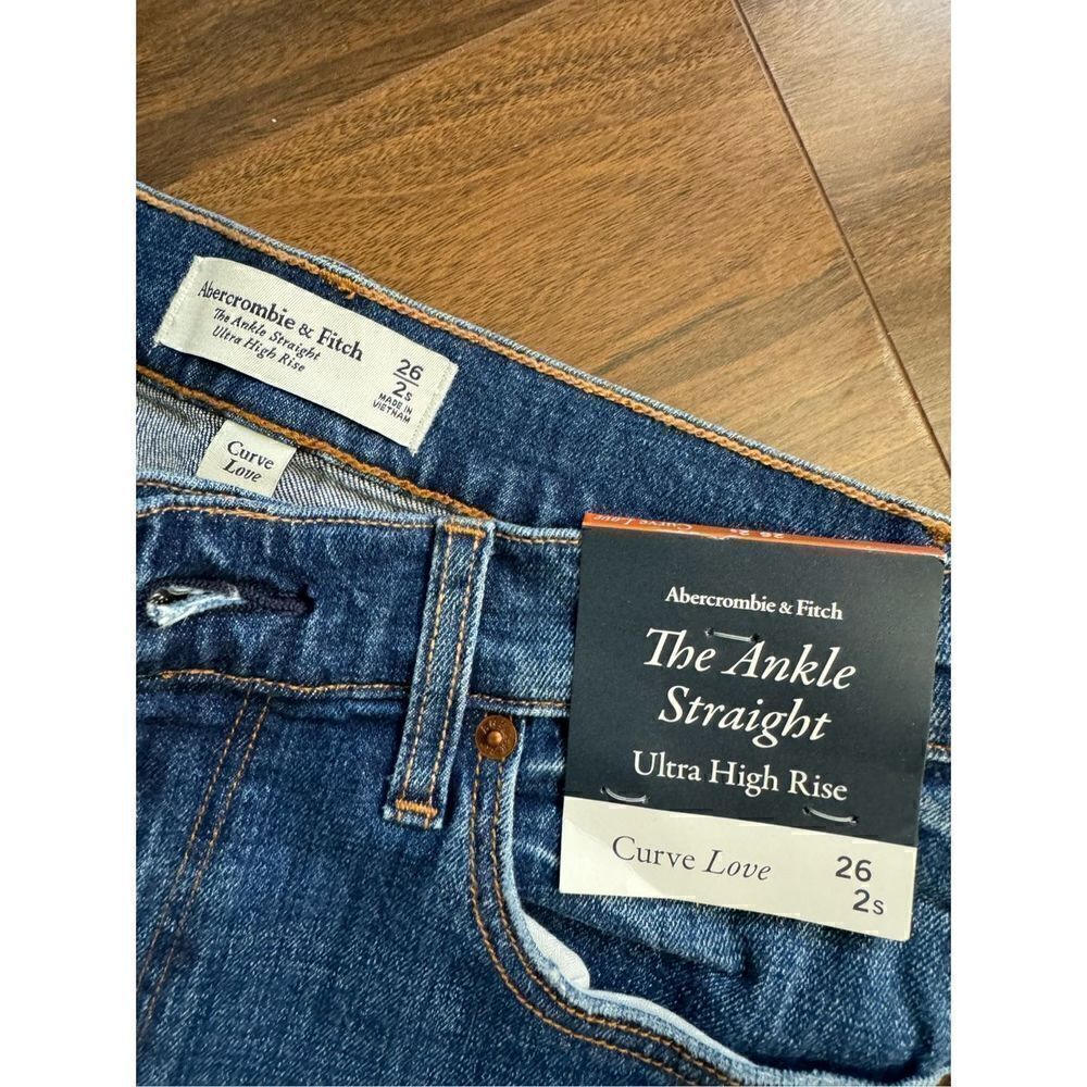 Abercrombie & Fitch 26 Short Curve Love The Ankle Straight Ultra High Rise distr - Picture 7 of 9